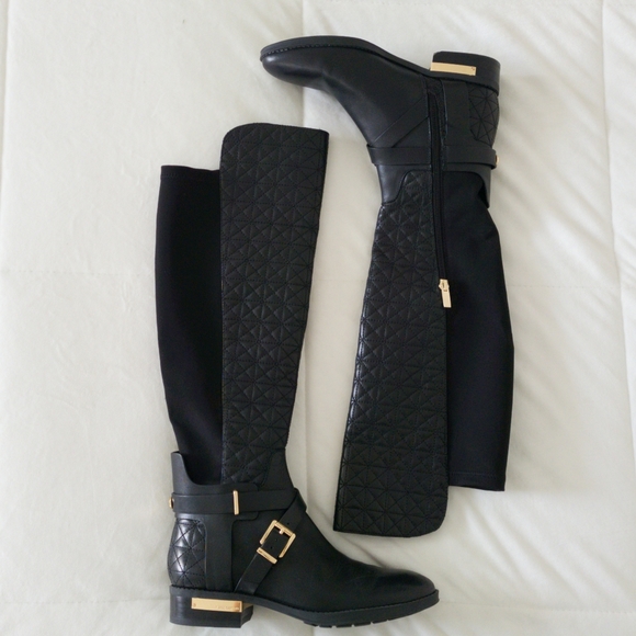 NWOT! Vince Camuto "Patira" Quilted Black Leather Riding Boots! - Picture 14 of 14